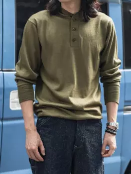 Женская трикотажная футболка с длинным рукавом и воротником-стойкой