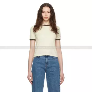 Женская Трикотажная хлопковая футболка с коротким рукавом и круглым вырезом