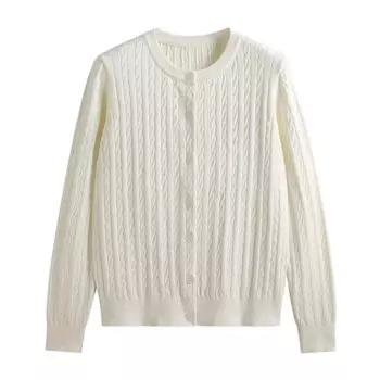 Женская трикотажная кофта с вышивкой, Белая кофта-свитер на осень