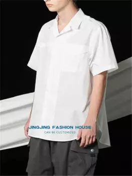 Женская! Весенне-летняя новая свободная брендовая мужская рубашка с коротким рукавом, красивая Повседневная рубашка, популярный топ с острым воротником