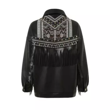 Женская Весенняя куртка из искусственной кожи