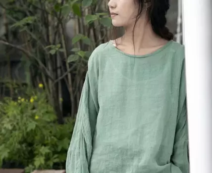 Женская Винтажная футболка с круглым вырезом, с рукавом «летучая мышь»