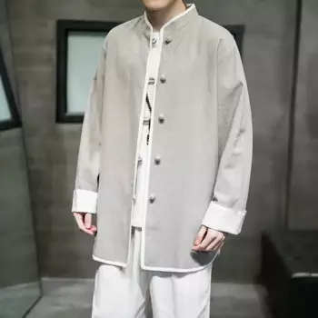 Женская весенне-летняя новая мужская хлопковая льняная куртка, свободная Мужская верхняя одежда в стиле кунг-фу, куртка Тан