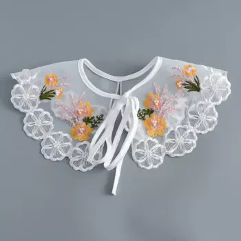 Женская вышитая искусственная шея, шаль, тонкая женская накидка на плечи, Женский ложный воротник, маленькая накидка