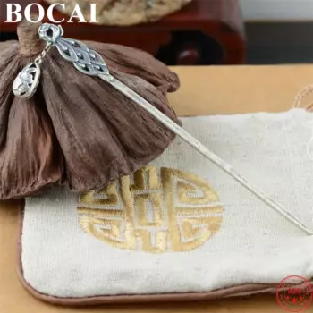 Женская заколка для волос BOCAI, серебро Тотем Феникса пробы, с двойным пионом
