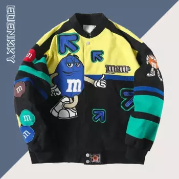 Женская зимняя куртка-бомбер с вышивкой