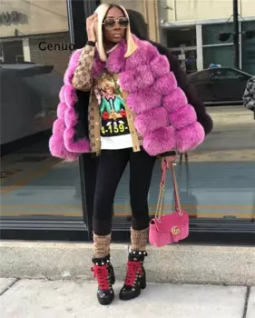 Женская зимняя куртка из искусственного лисьего меха