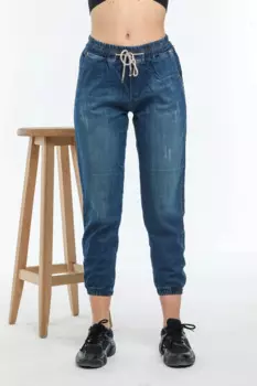 Женские эластичные свободные джинсы Diaves до щиколотки с высокой талией, синие летние джинсы для мамы