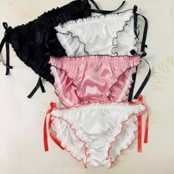 Женские атласные трусики с хлопковой промежностью, 1 шт.