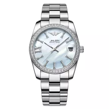 Женские автоматические механические часы, Элегантные наручные часы с циферблатом и бриллиантами, водонепроницаемые до 50 м, подарок девушке