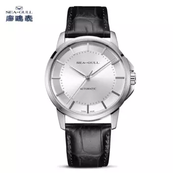 Женские автоматические механические часы, простые большие деловые часы с тремя контактами, водонепроницаемость 50 м, Молодежные часы с ремешком, 6066