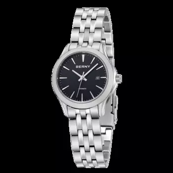 Женские автоматические механические часы с календарем и простым циферблатом, сапфировые водонепроницаемые наручные часы 3 бар, женские гадные часы BERNY NH05