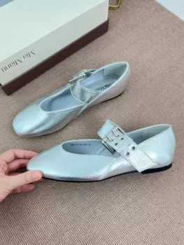 Женские балетки из натуральной кожи, на низком каблуке, размеры 34-40