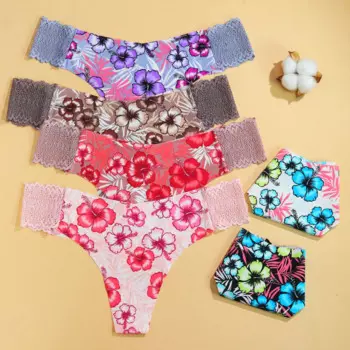Женские Бесшовные Цветочные трусики VKME, сексуальные шелковые боди с низкой талией, женские удобные кружевные стринги, стринги, трусики