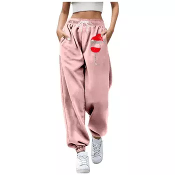 Женские Блестящие Брюки с завышенной талией, с карманами