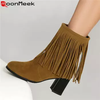 Женские ботильоны на высоком массивном каблуке, 34-46