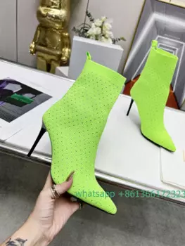 Женские ботильоны с острым носком, на шпильке