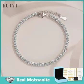 Женские браслеты из серебра 4,4 пробы, с муассанитом 3 мм