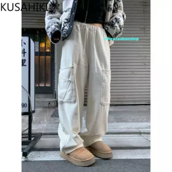 Женские брюки-карго со шнуровкой, с эластичным поясом