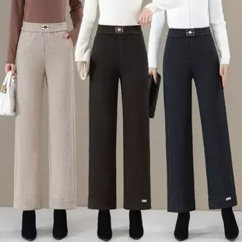Женские брюки Шерстяные брюки Узкие широкие брюки Осень и зима