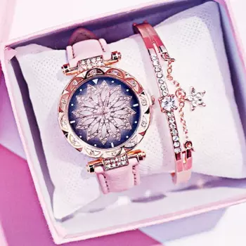 Женские часы Элитный бренд Женские часы со стразами Звездное небо Часы Кожаные кварцевые наручные часы Женские часы Reloj Mujer Kol Saati