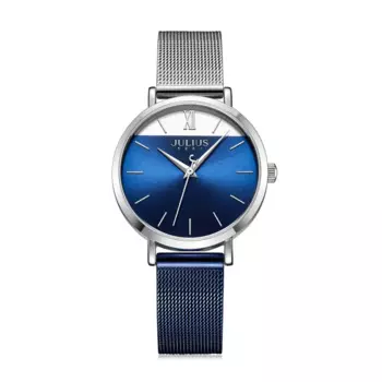 Женские часы Julius из нержавеющей стали популярных цветов, японские кварцевые модные часы, простой браслет с цепочкой, Подарочная коробка для девочек на день рождения