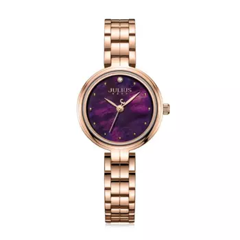 Женские часы Julius с перламутром, элегантные японские кварцевые часы, браслет из нержавеющей стали, Подарочная коробка для девочек на день рождения