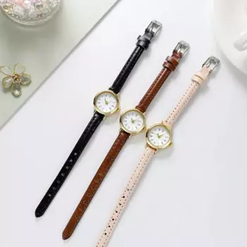 Женские часы Маленькие круглые часы с ремнем для девочек Кварцевые наручные часы Часы для женщин Подарок Reloj Para Mujer Часы Женские Наручные