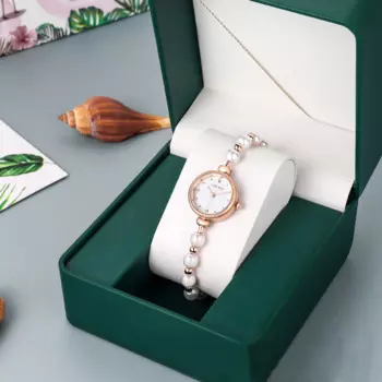 Женские часы, роскошные Брендовые Часы с жемчужным браслетом, элегантные стильные часы, водонепроницаемые кварцевые часы, часы L60