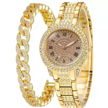 Женские часы со стразами, золотые часы, женские наручные часы, роскошный бренд, женский браслет, часы, женские часы