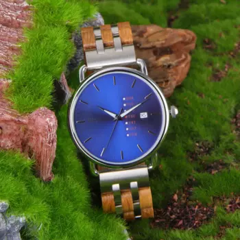 Женские деловые часы Kitykiss K8295 из оливкового дерева, светящиеся в календарь, модные повседневные водонепроницаемые кварцевые часы с хронографом