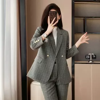 Женские деловые костюмы из высококачественной ткани, деловые костюмы с брюками и куртками, пальто, профессиональная Женская рабочая одежда, брючные костюмы, брюки, комплект