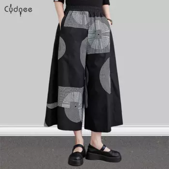 Женские хлопковые брюки-палаццо, широкие брюки с высокой талией, повседневные пляжные брюки с карманами