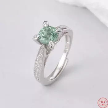 Женские и мужские кольца из серебра 925 пробы с турмалином и цирконом