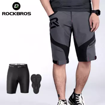 Женские и мужские шорты ROCKBROS 4D 2 в 1, нижнее белье со съемными элементами, велосипедные шорты, велосипедные шорты для скалолазания, бега, велосипедные штаны