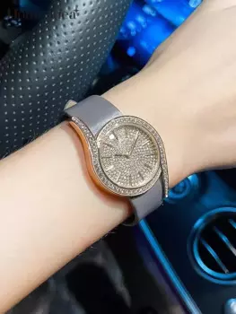 Женские Элегантные кварцевые часы с кожаной ремешком и ремешком