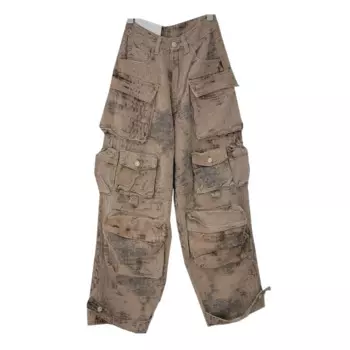 Женские камуфляжные брюки-карго в стиле хип-хоп