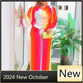 Женские комплекты из 2 предметов Dashiki в африканском стиле, Новое поступление, весенне-осенние одинаковые комплекты, комплекты из двух предметов, топы и брюки, костюмы, одежда