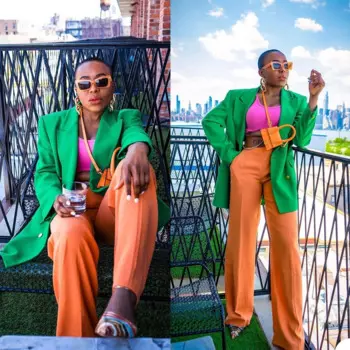 Женские костюмы-блейзеры Chi Green, пикантная Свободная куртка с заостренным воротником, женская уличная одежда, мощные повседневные костюмы на заказ