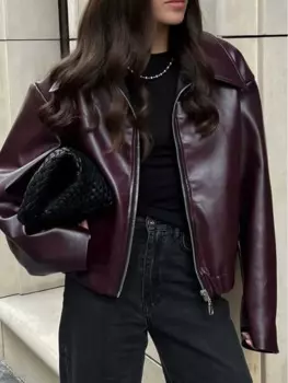 Женские куртки Leaher, Женская куртка, уличная одежда, женская верхняя одежда, красная куртка, пальто, черная кожаная женская куртка