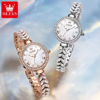 Женские кварцевые часы OLEVS, новинка 9971, роскошные светящиеся водонепроницаемые часы, оригинальные женские часы