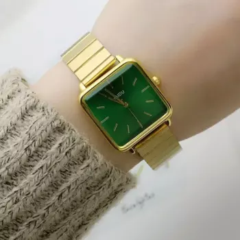 Женские кварцевые часы, роскошные модные квадратные золотые, серебряные часы с простым циферблатом, женские часы, женские наручные часы Reloj De Mujer