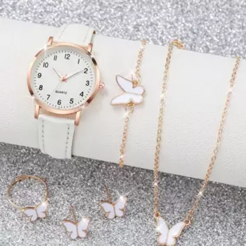 Женские кварцевые часы с арабским циферблатом, с кожаным ремешком