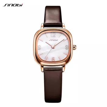 Женские кварцевые часы с кожаным ремешком и браслетом