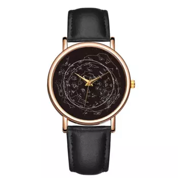 Женские кварцевые часы с кожаным ремешком, водонепроницаемые