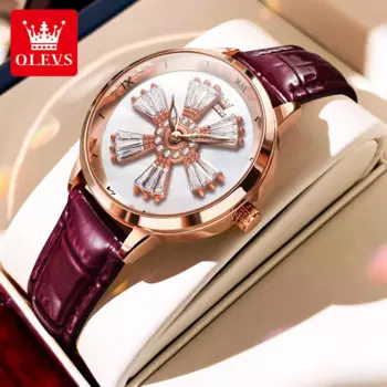 Женские кварцевые часы с кожаным ремешком, водонепроницаемые