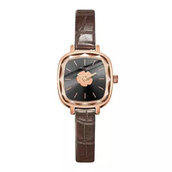 Женские кварцевые часы с квадратным циферблатом, черный кожаный ремешок, классические элегантные женские деловые часы, многоугольные водонепроницаемые часы Montre Femme