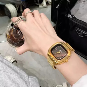 Женские кварцевые часы с простым дизайном, золотистые, серебристые, стальные водонепроницаемые часы в деловом стиле
