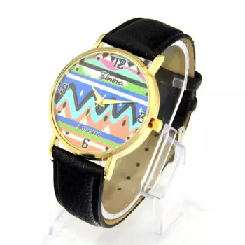 Женские кварцевые наручные часы с кожаным ремешком