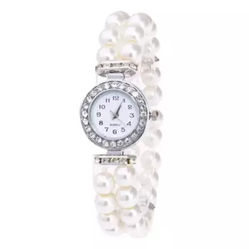 Женские кварцевые наручные часы с жемчужным ремешком, модные простые стильные кварцевые наручные часы Reloj Mujer Montre Femme Relogio